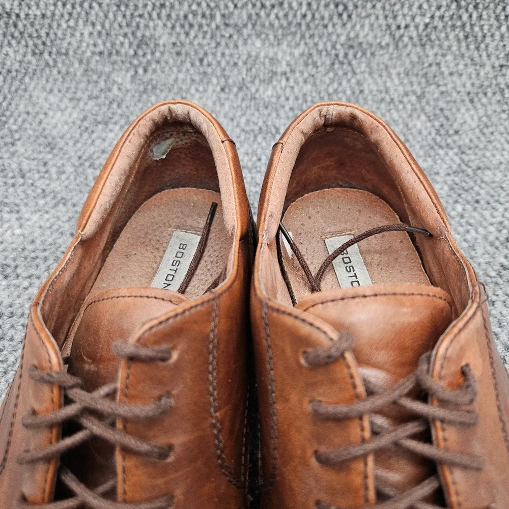 Bostonian Mens 11.5 Brown Leather Oxford Derby Dress Shoes Lace Up Moc Split Toe